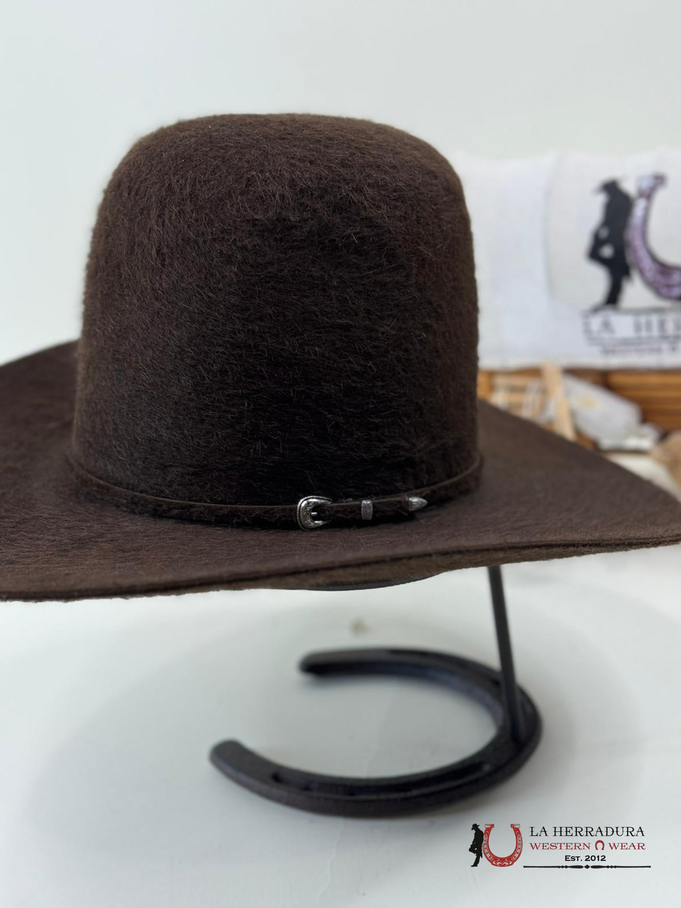 Rodeo King 10X Grizzly Chocolate Open Crown Felt Tejana