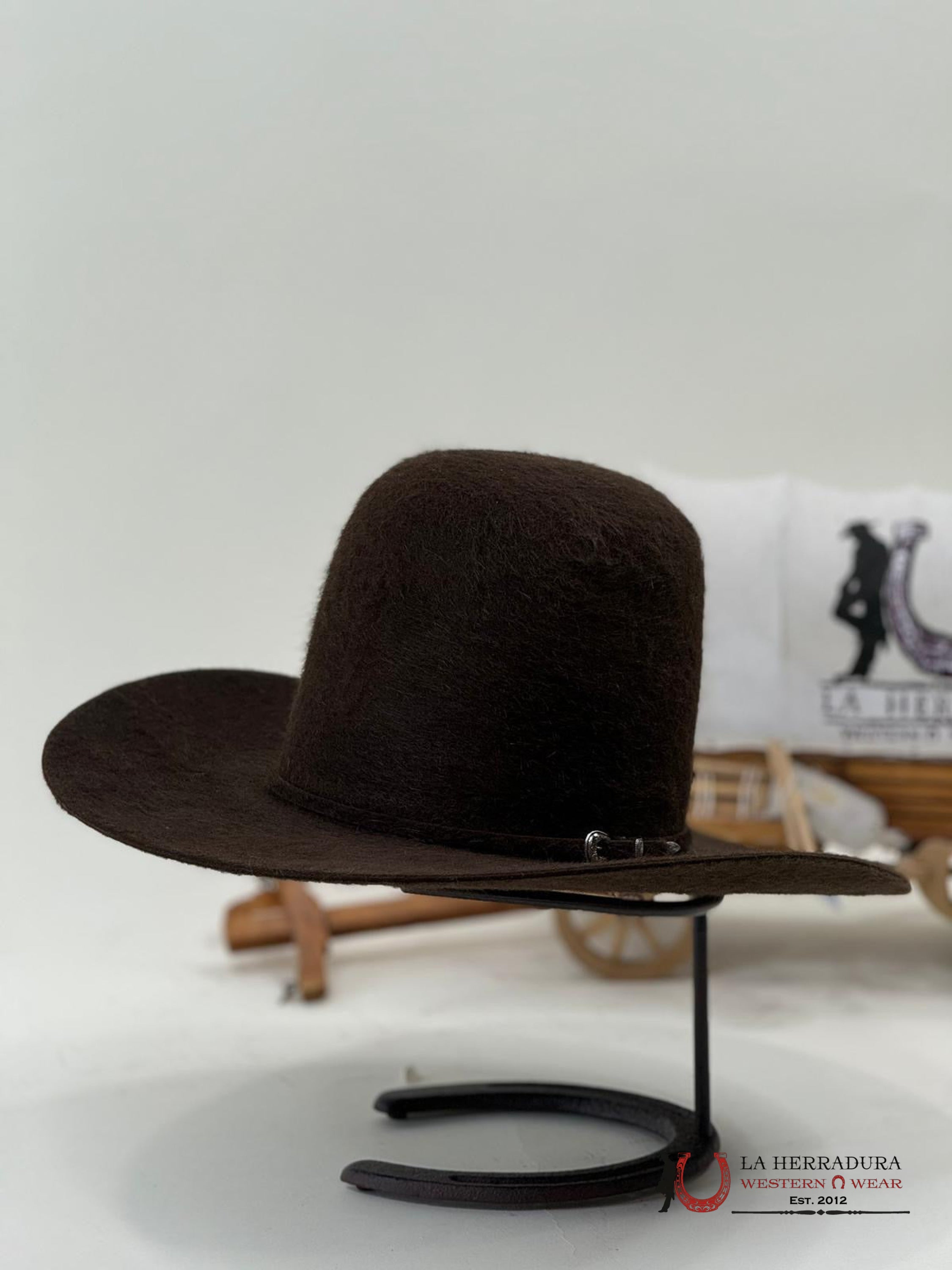 Rodeo King 10X Grizzly Chocolate Open Crown Felt Tejana