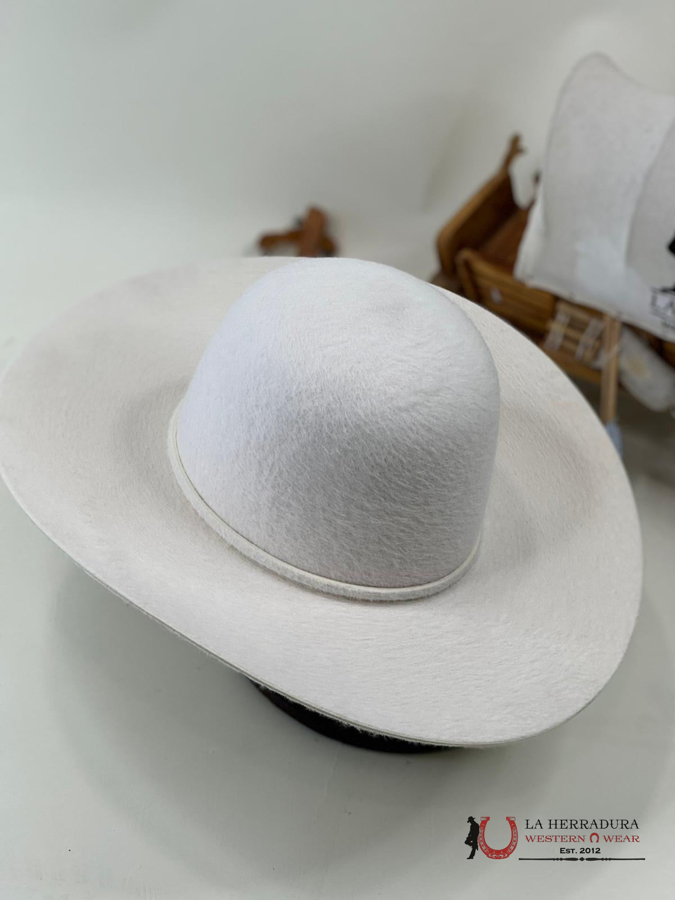 Rodeo King 10X Grizzly White Open Crown Felt Hat Tejana