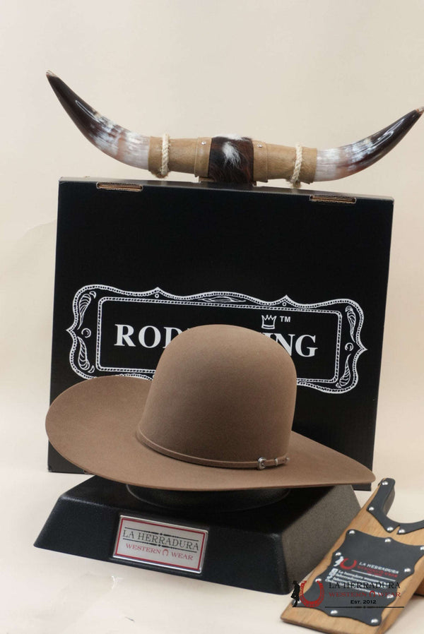 Sombrero de vaquero Rodeo King 7x color camel copa abierta