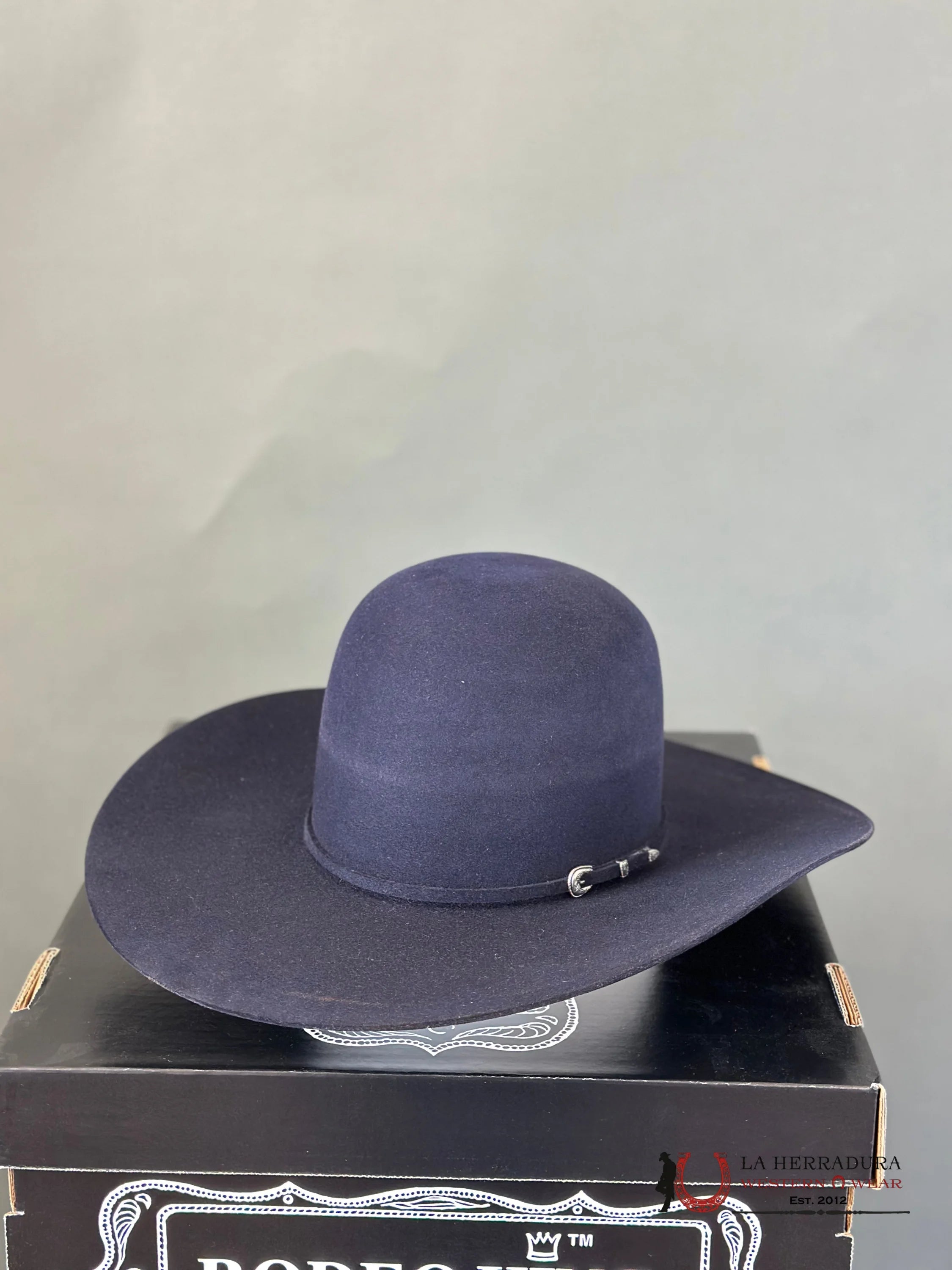 Rodeo King 7X Navy Open Crown Tejana