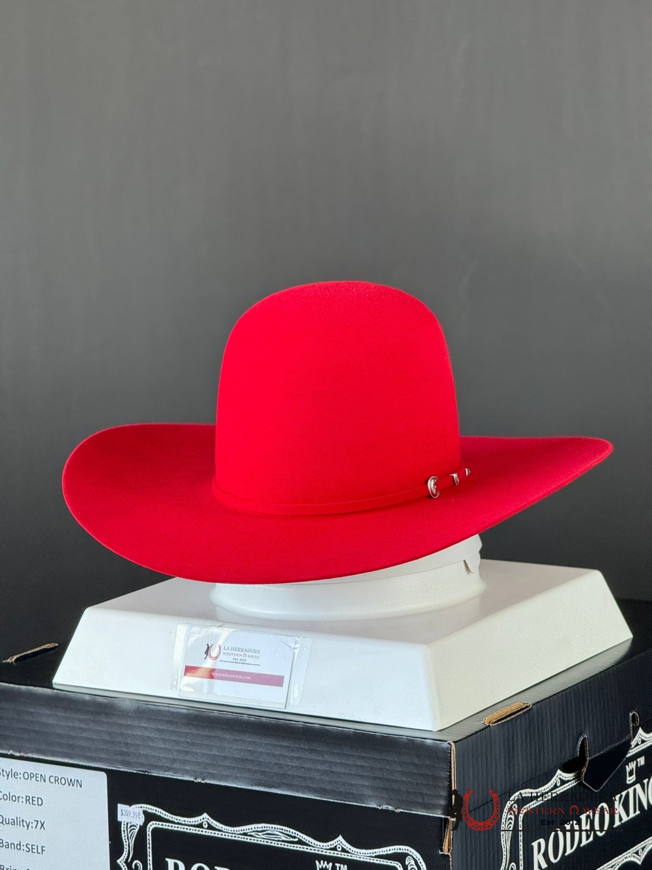 Rodeo King Red Open Crown 7X Tejana
