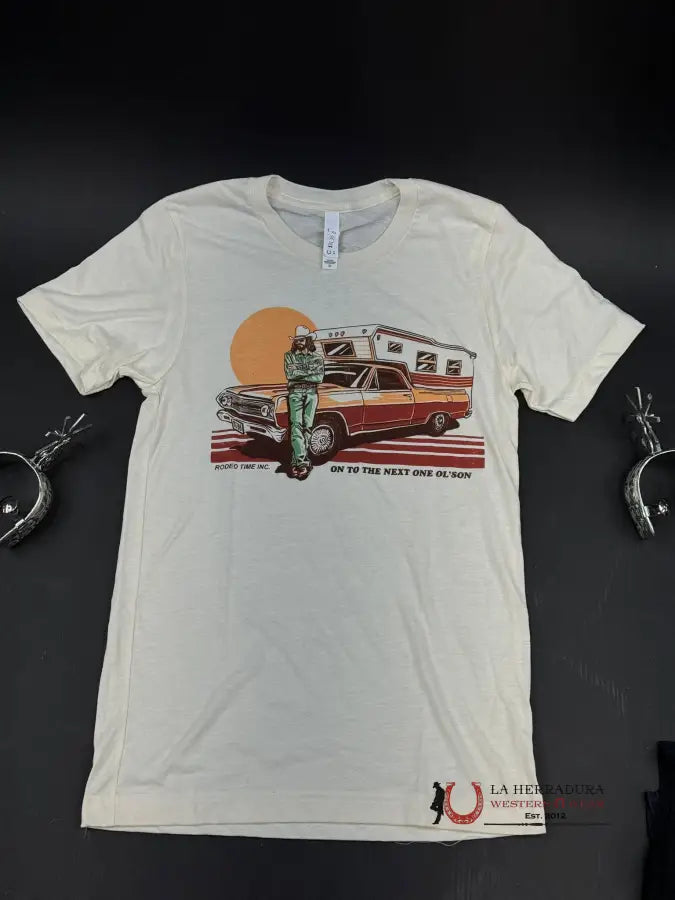 Rodeo Time On To The Next One Graphic White T-Shirt Ropa Hombres