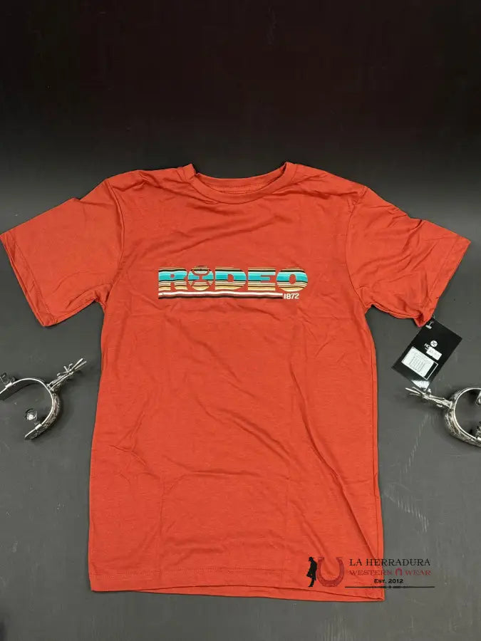 Rodeo Time Serape Logo Orange T-Shirt Ropa Hombres