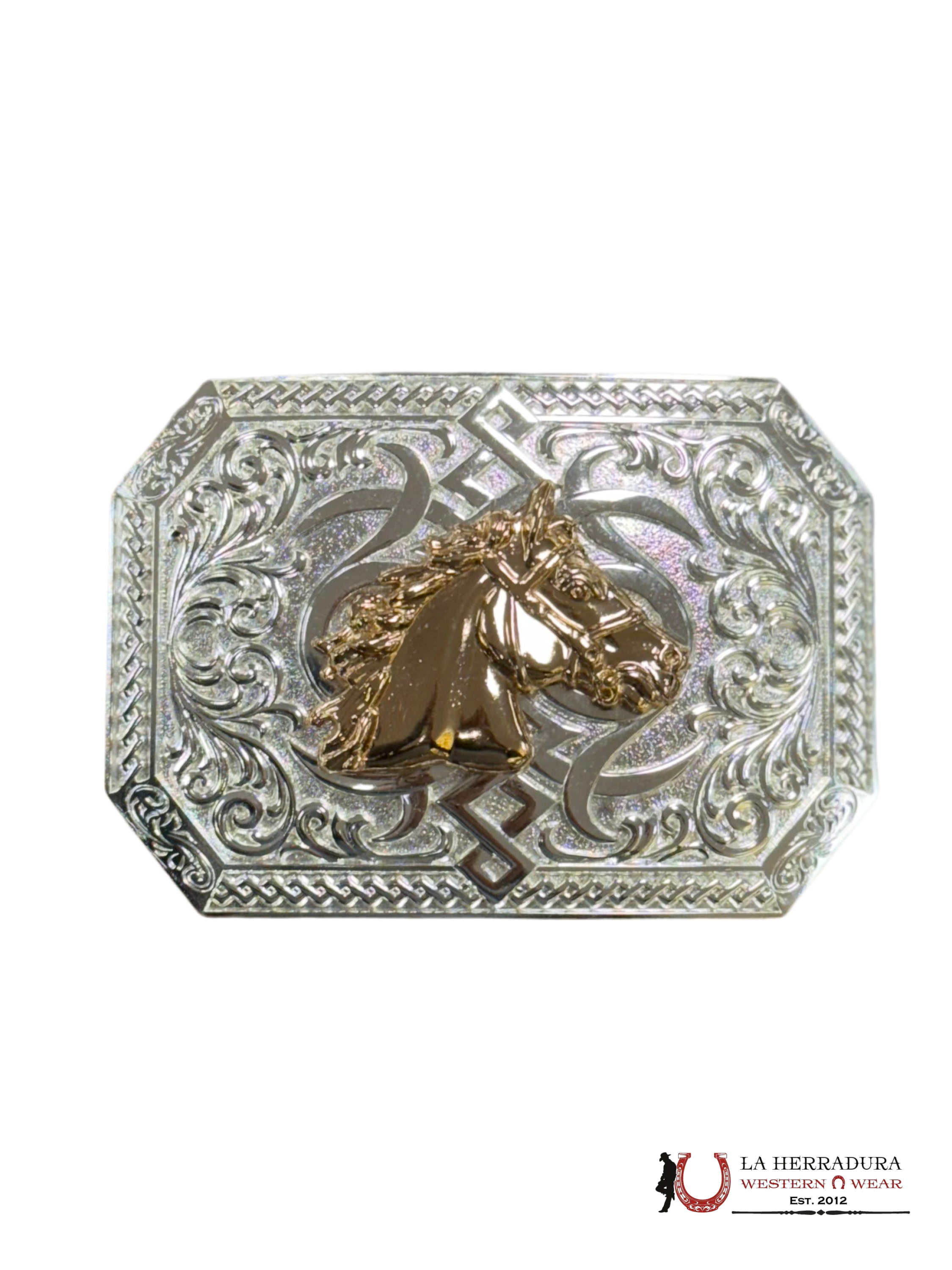 ROSE GOLD HORSE TRIBAL DESIGN SQUARE BUCKLE ACCESORIOS