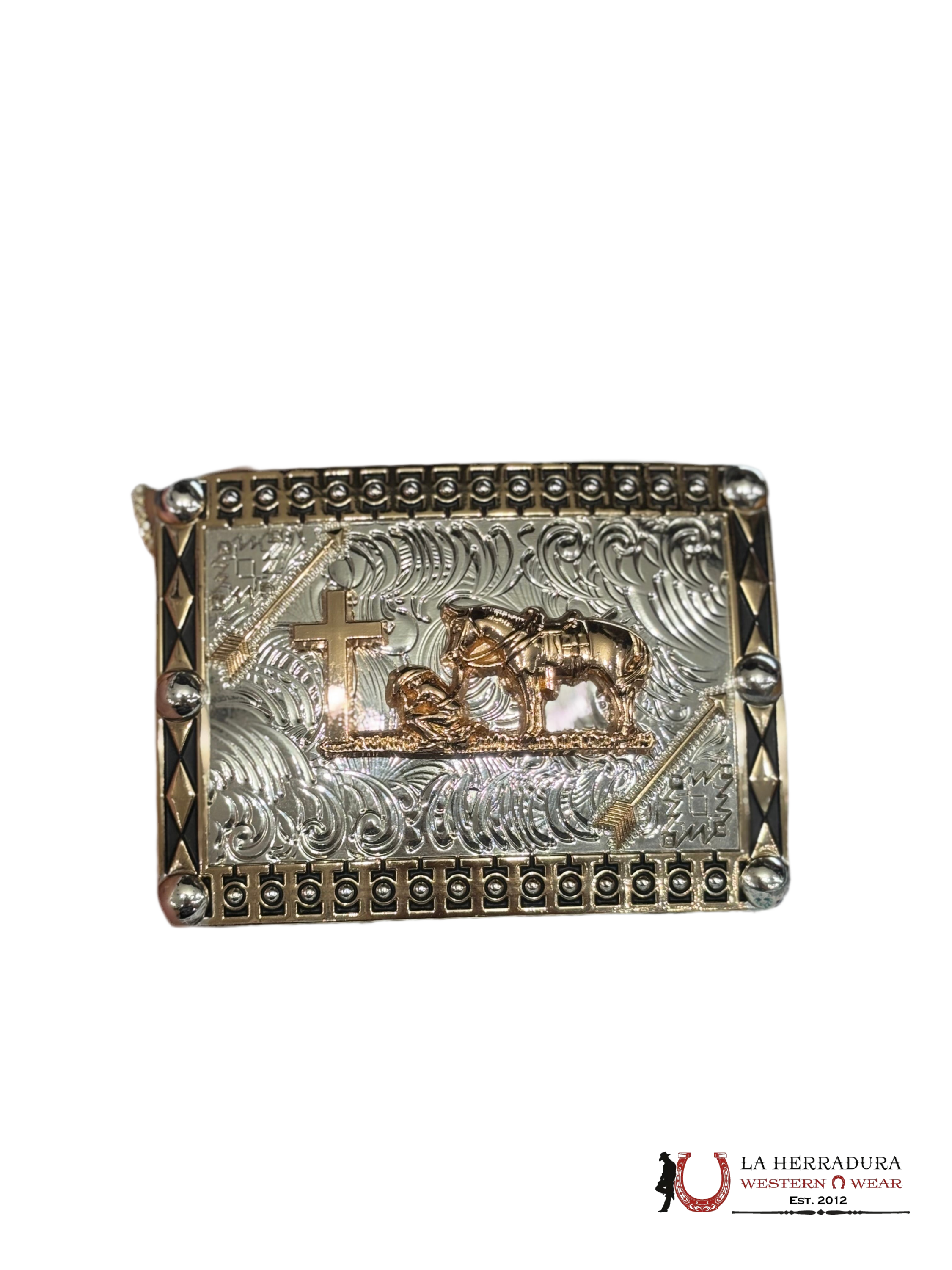 ROSE GOLD JINETE SILVER SQUARE BUCKLE ACCESORIOS