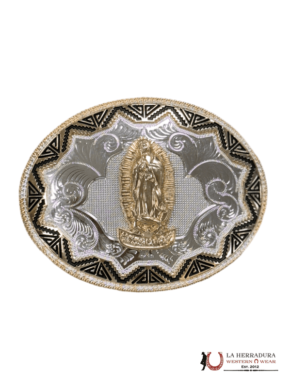 HEBILLA REDONDA VIRGEN DE GUADALUPE ORO ROSA
