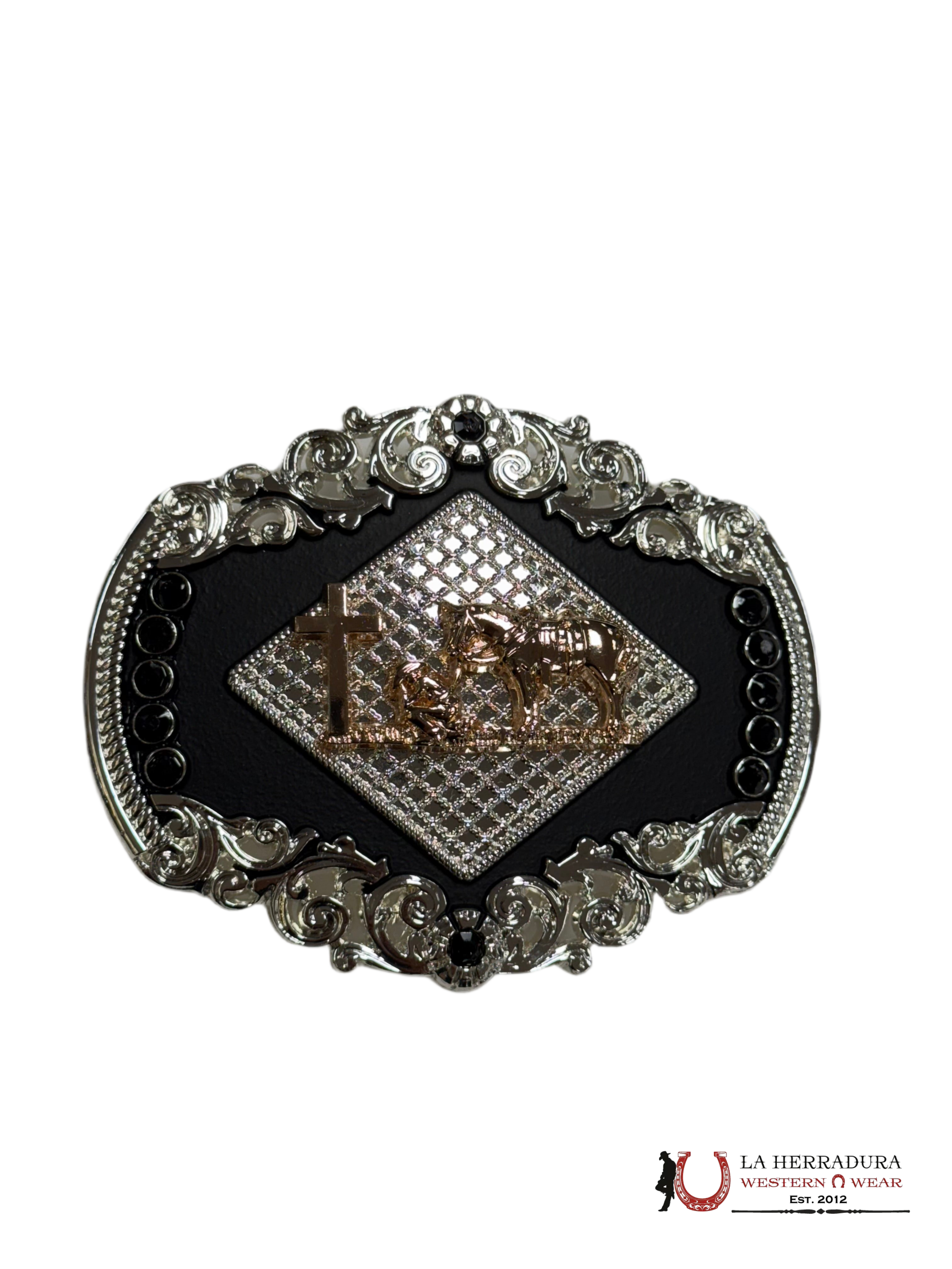 ROUND BUCKLE JUNETE CRUZ BLACK RANCHER ACCESORIOS