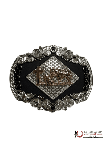ROUND BUCKLE JINETE CRUZ BLACK RANCHER