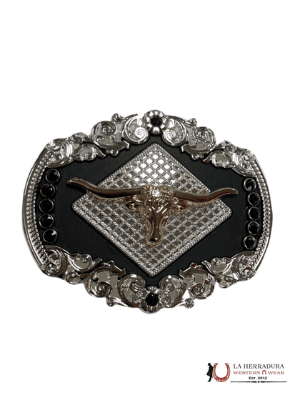ROUND BUCKLE LONG HORN BLACK RANCHER