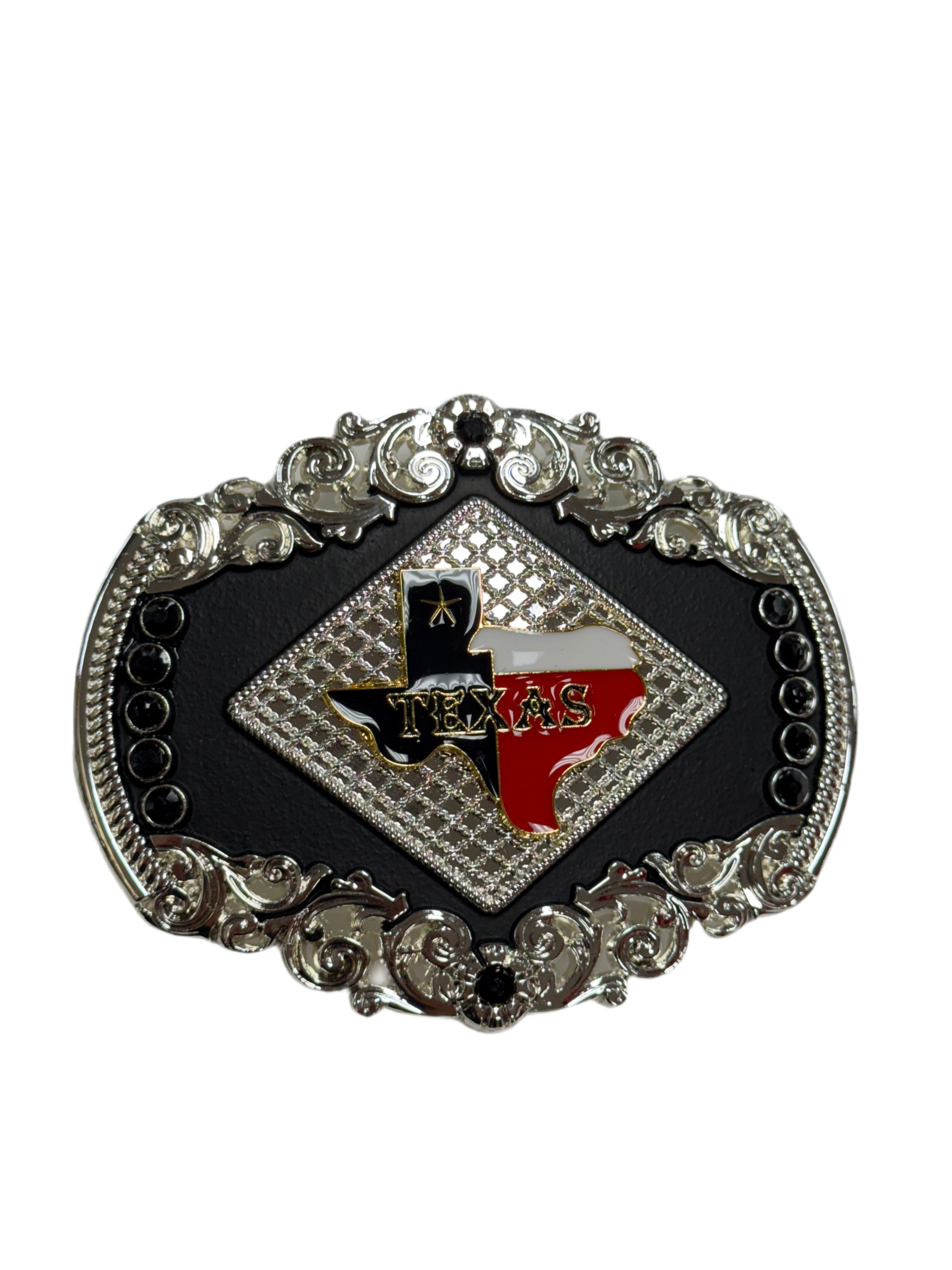 ROUND BUCKLE TEXAS STATE BLACK RANCHER ACCESORIOS