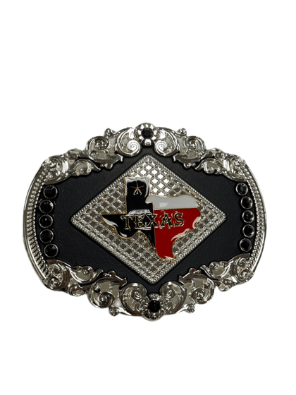 ROUND BUCKLE TEXAS STATE  BLACK RANCHER