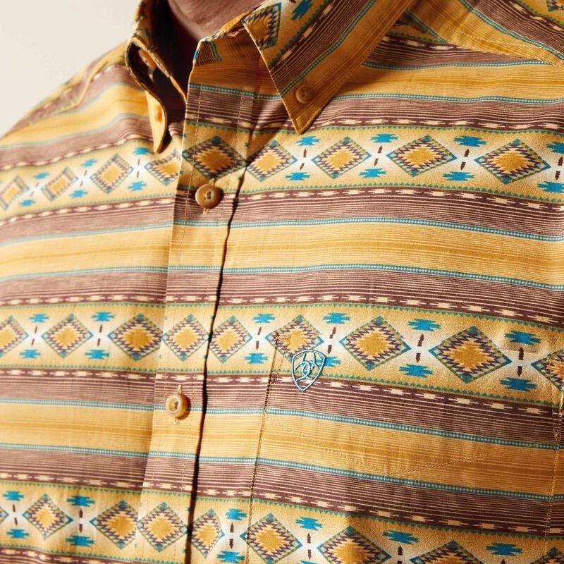 ARIAT MEN TAN TEDDI LS SHIRT -10065767