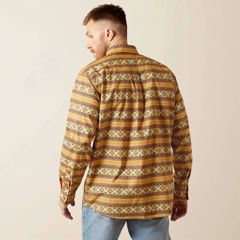 ARIAT MEN TAN TEDDI LS SHIRT -10065767