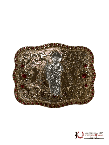 SAN JUDAS GOLD AND RUBIES SQUARE BUCKLE