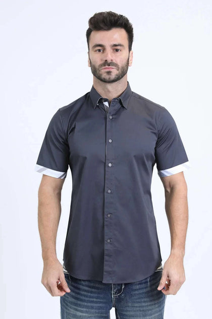PLATINI CHARCOAL LONG SLEEVE SHIRT -TKS10858