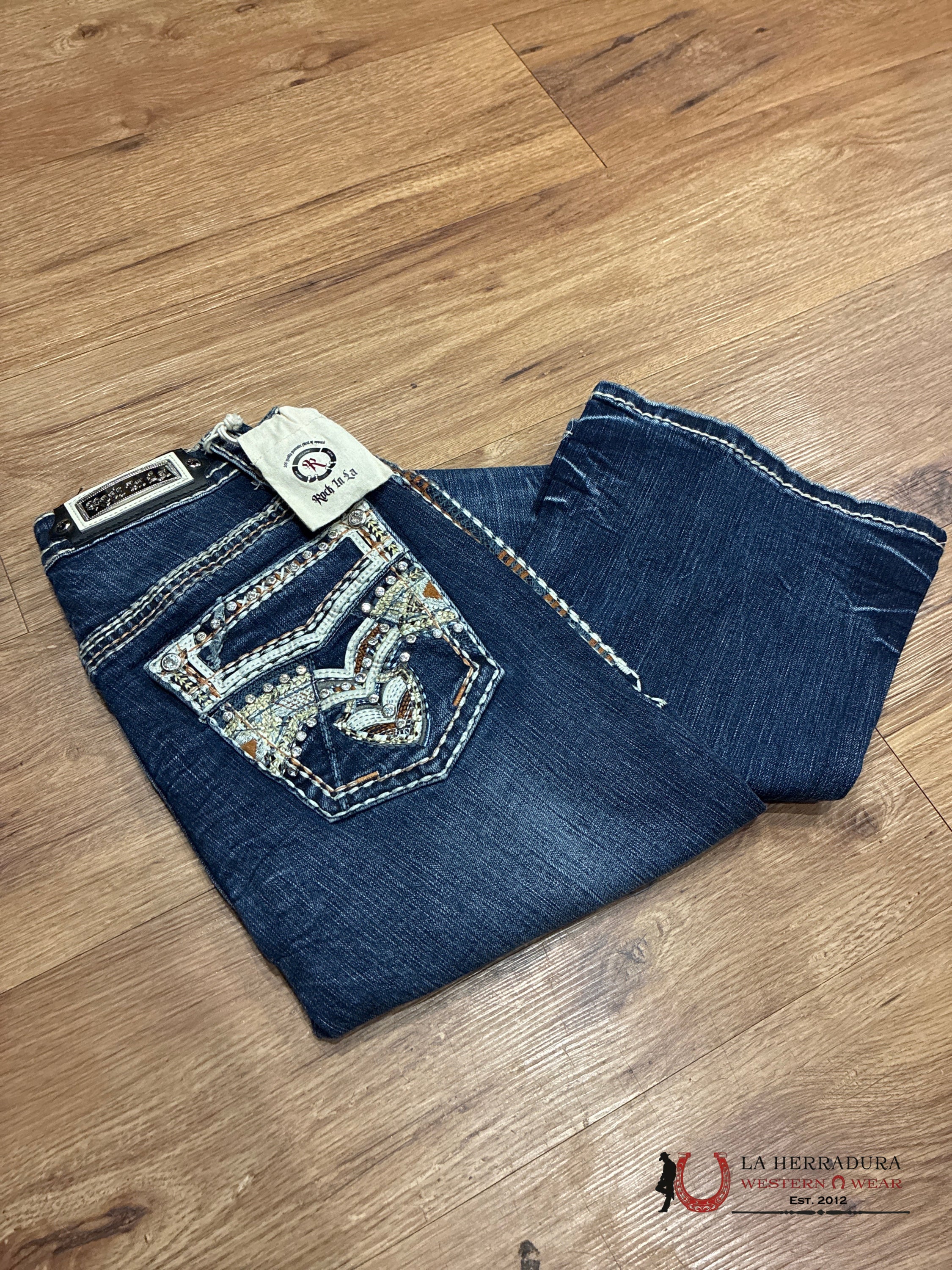 SAYURI Rock In La Bookcut Dark Wash Jean ROPA MUJERES