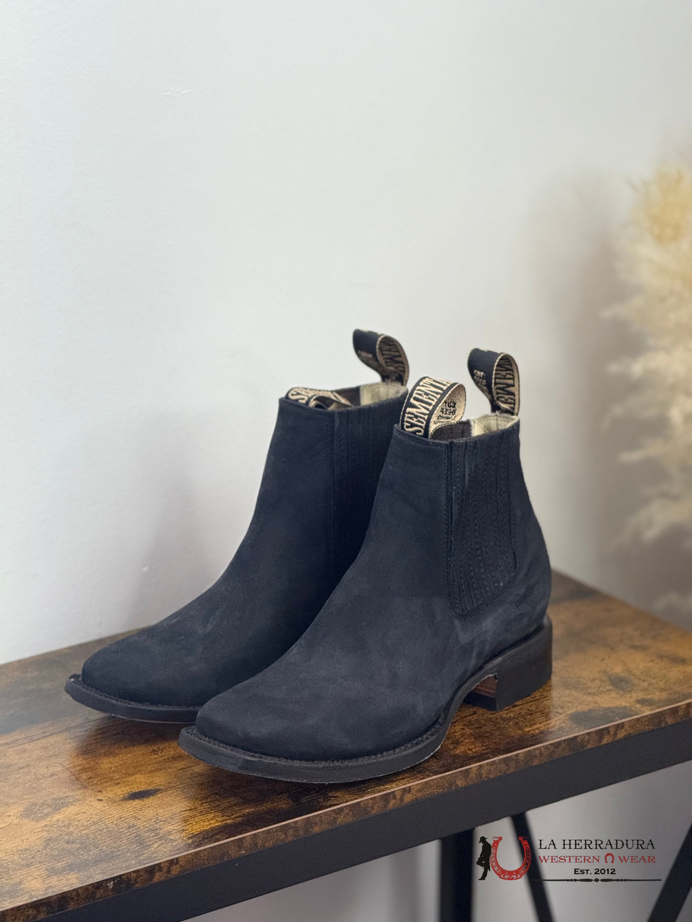 SEMENTAL SHORT BOOT RODEO NOBUCK BLACK -RSBA100094 BOTAS HOMBRES