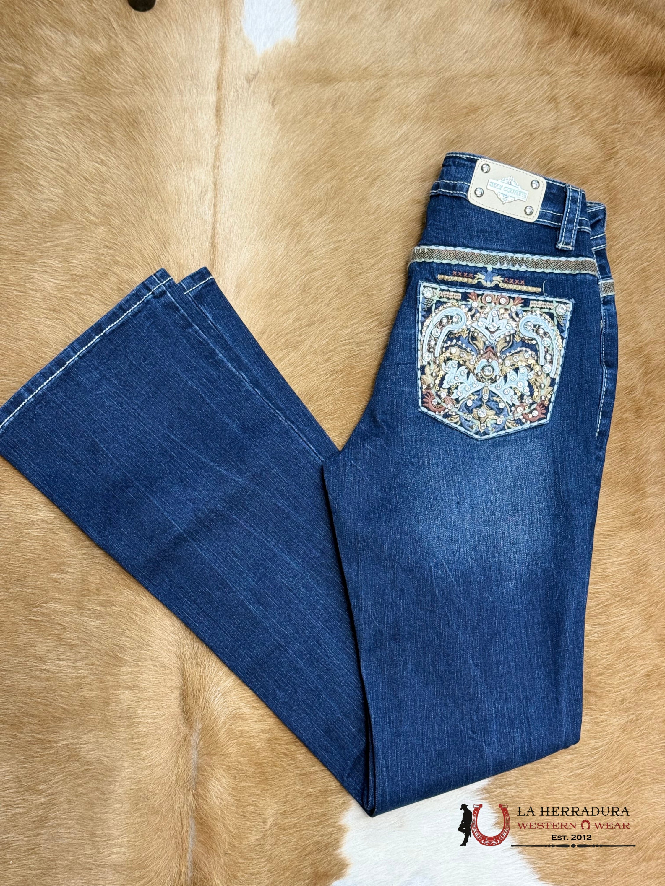 SEXY COUTURE BROWN EMBROIDERED WOMEN JEAN S1431-PB