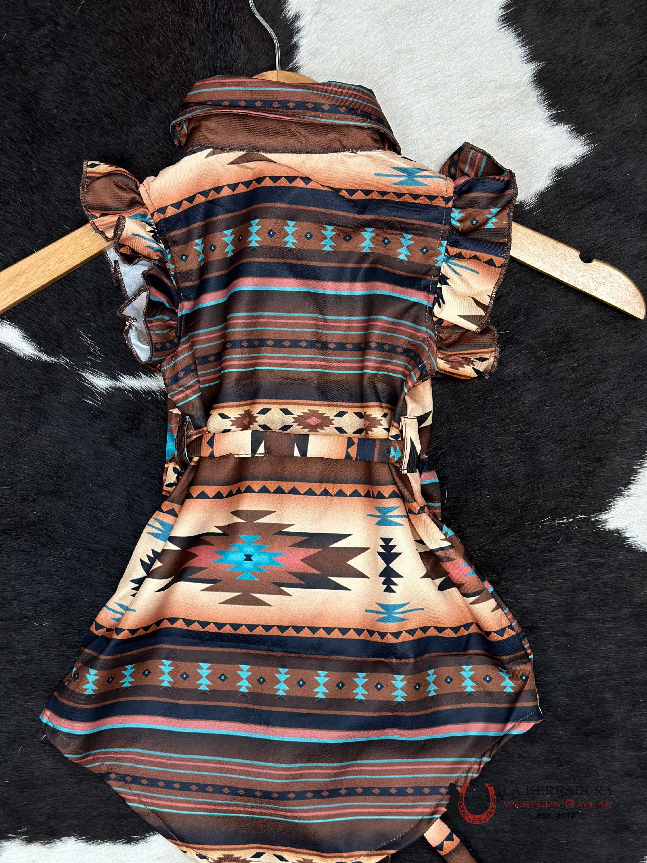 Shea Baby Aztec Brown Snap Dress Niños