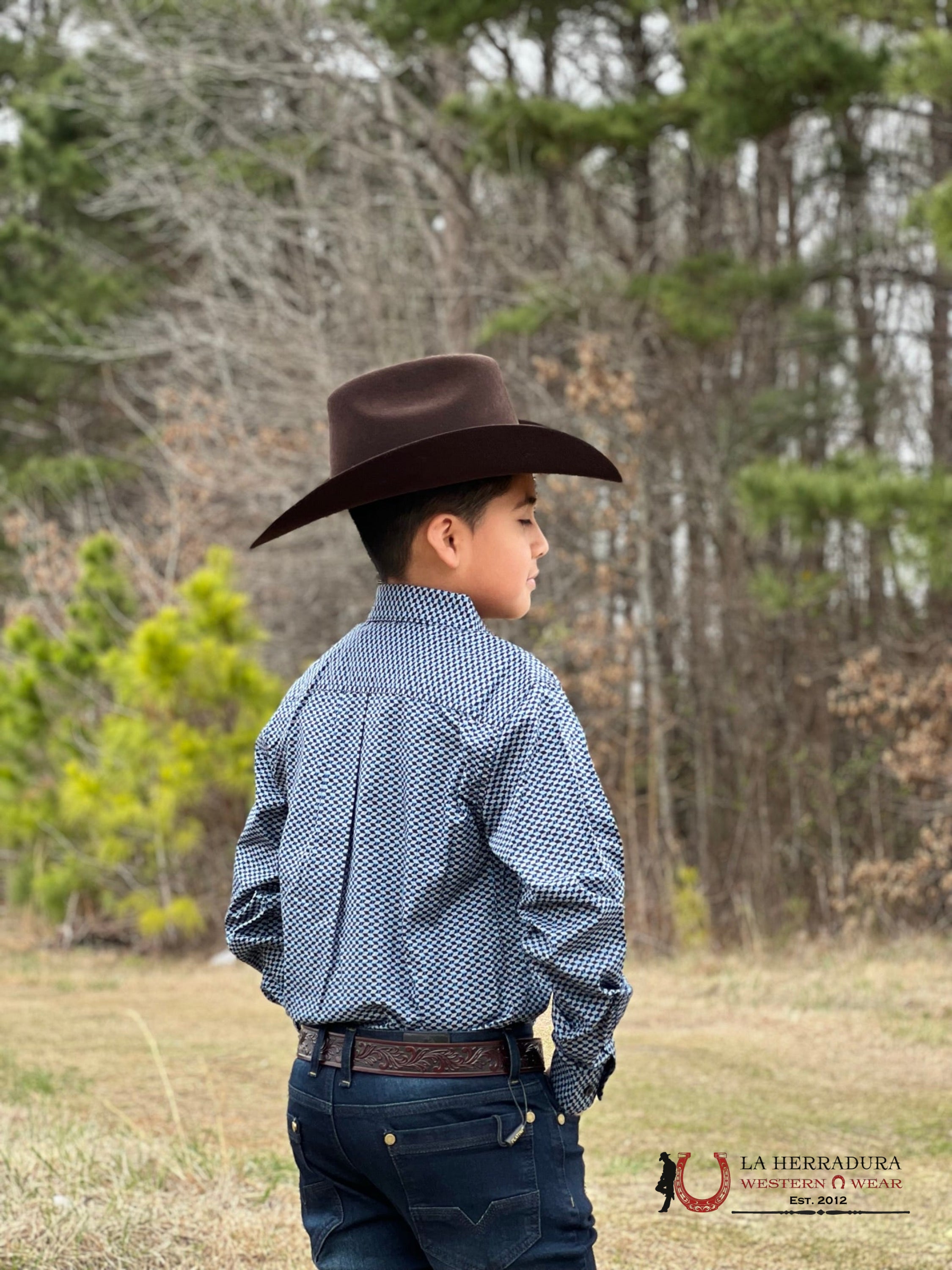 Shirts For Kisd Cicnh Azul Estampado Cuadrado 259 Niños