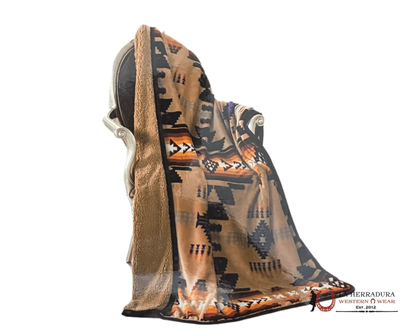 SILK TOUCH SHERPA THROW BLANKED BROWN 16112