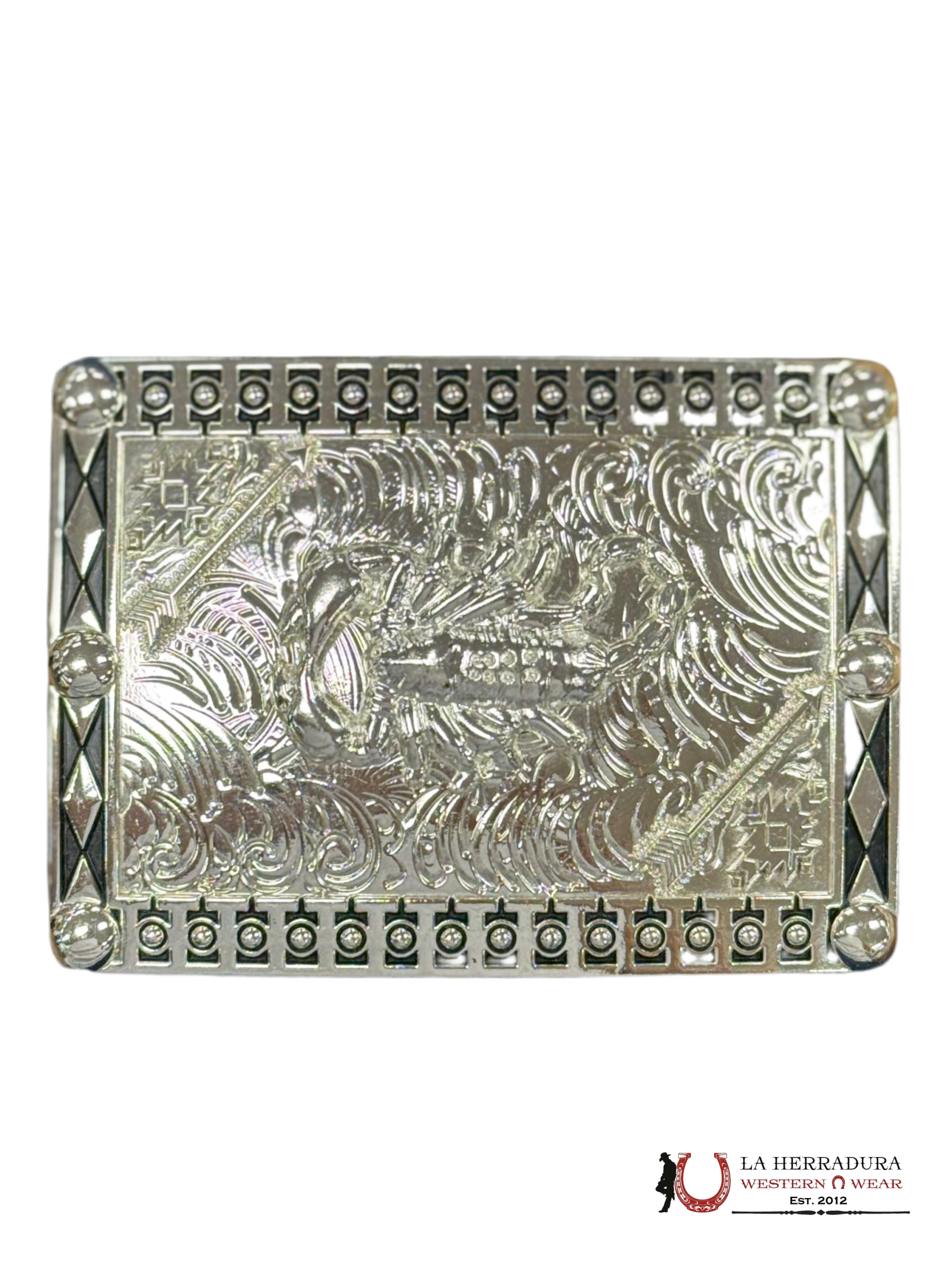 SILVER AND BLACK SCORPION SQUARE BUCKLE ACCESORIOS
