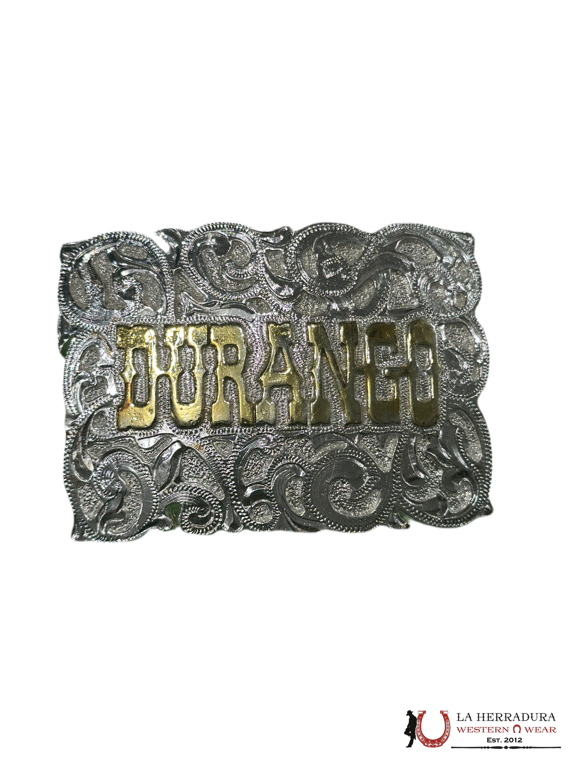 SILVER AND GOLD DURANGO SQUARE BUCKLE ACCESORIOS