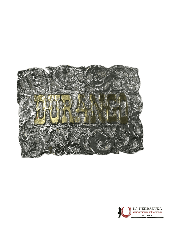 HEBILLA CUADRADA DURANGO PLATA Y ORO