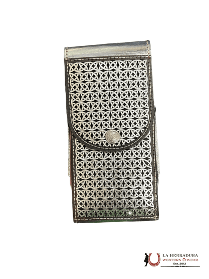 FUNDA PARA TELÉFONO CON DISEÑO DE CÍRCULO PLATEADO