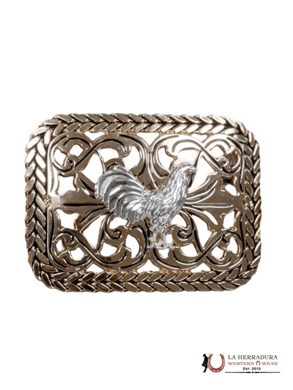 SILVER GALLO ALL GOLD SQUARE BUCKLE