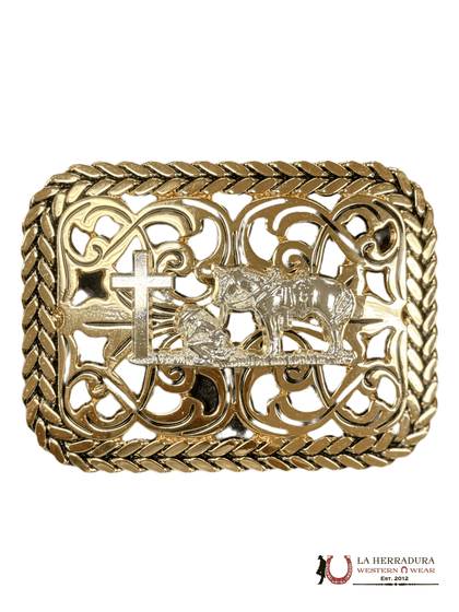 SILVER GINETE BLACK DETAILS SQUARE BUCKLE