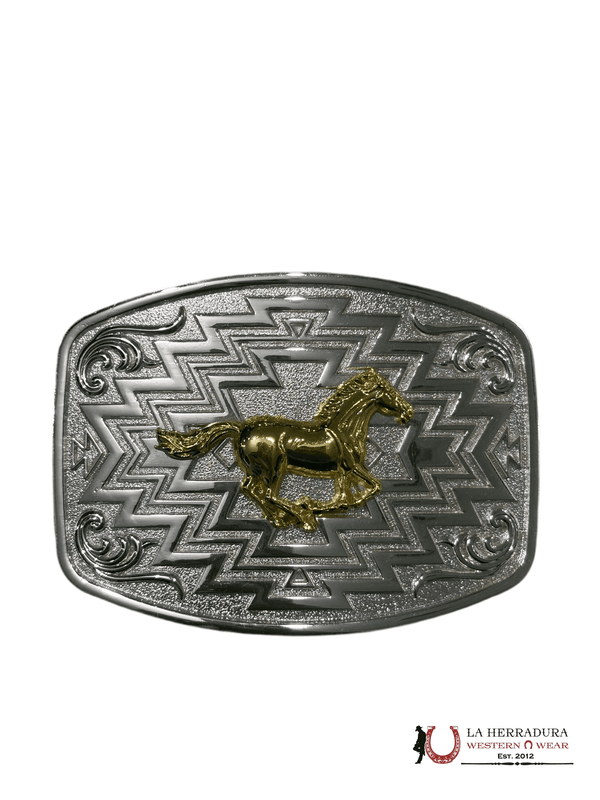 HEBILLA CUADRADA CABALLO ORO PLATA