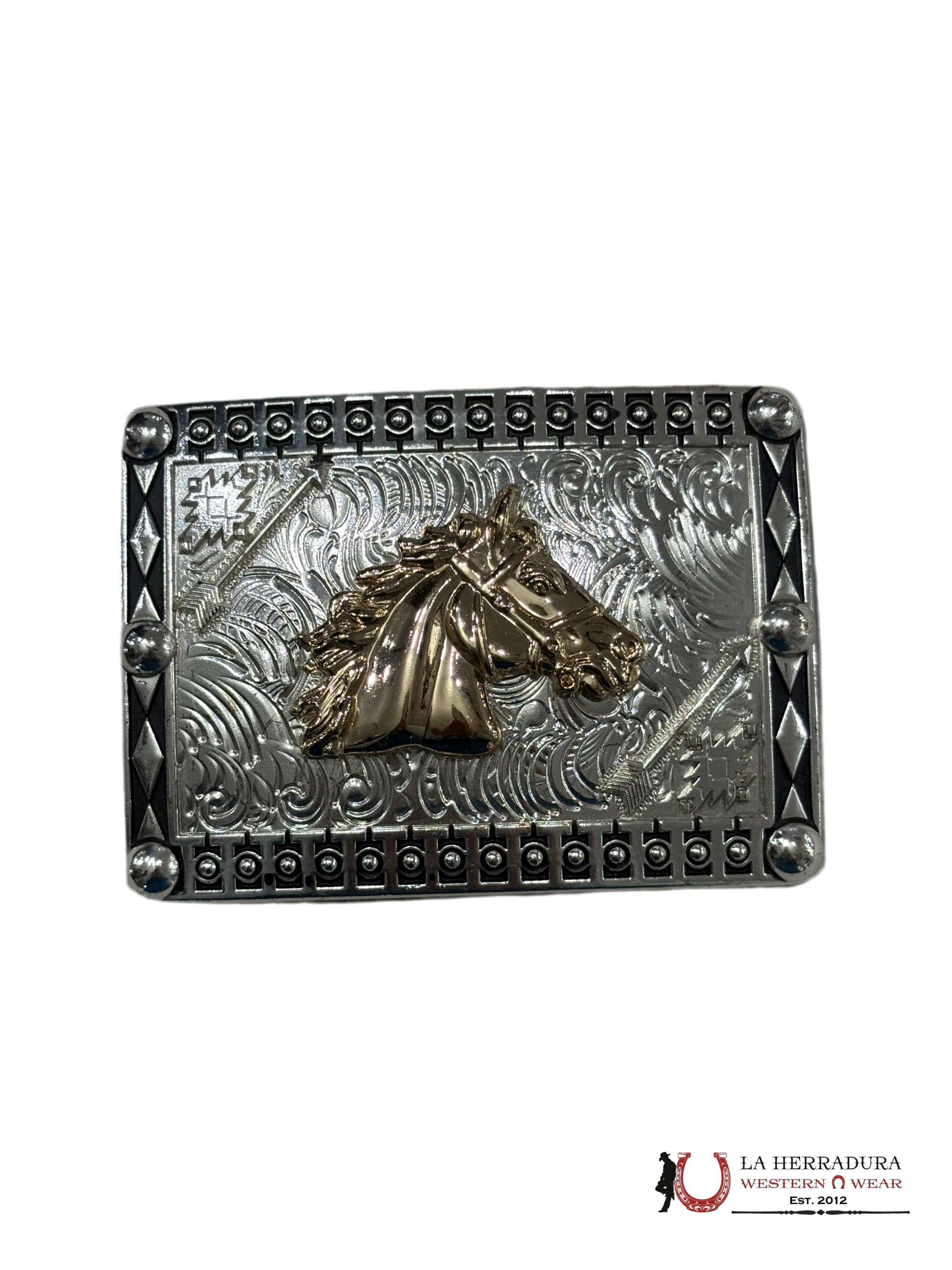SILVER HORSE SQUARE BUCKLE ACCESORIOS