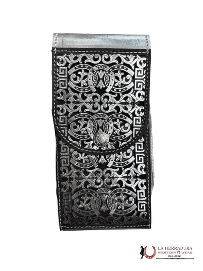 FUNDA DE TELÉFONO CON DISEÑO DE HERRADURA DE PLATA
