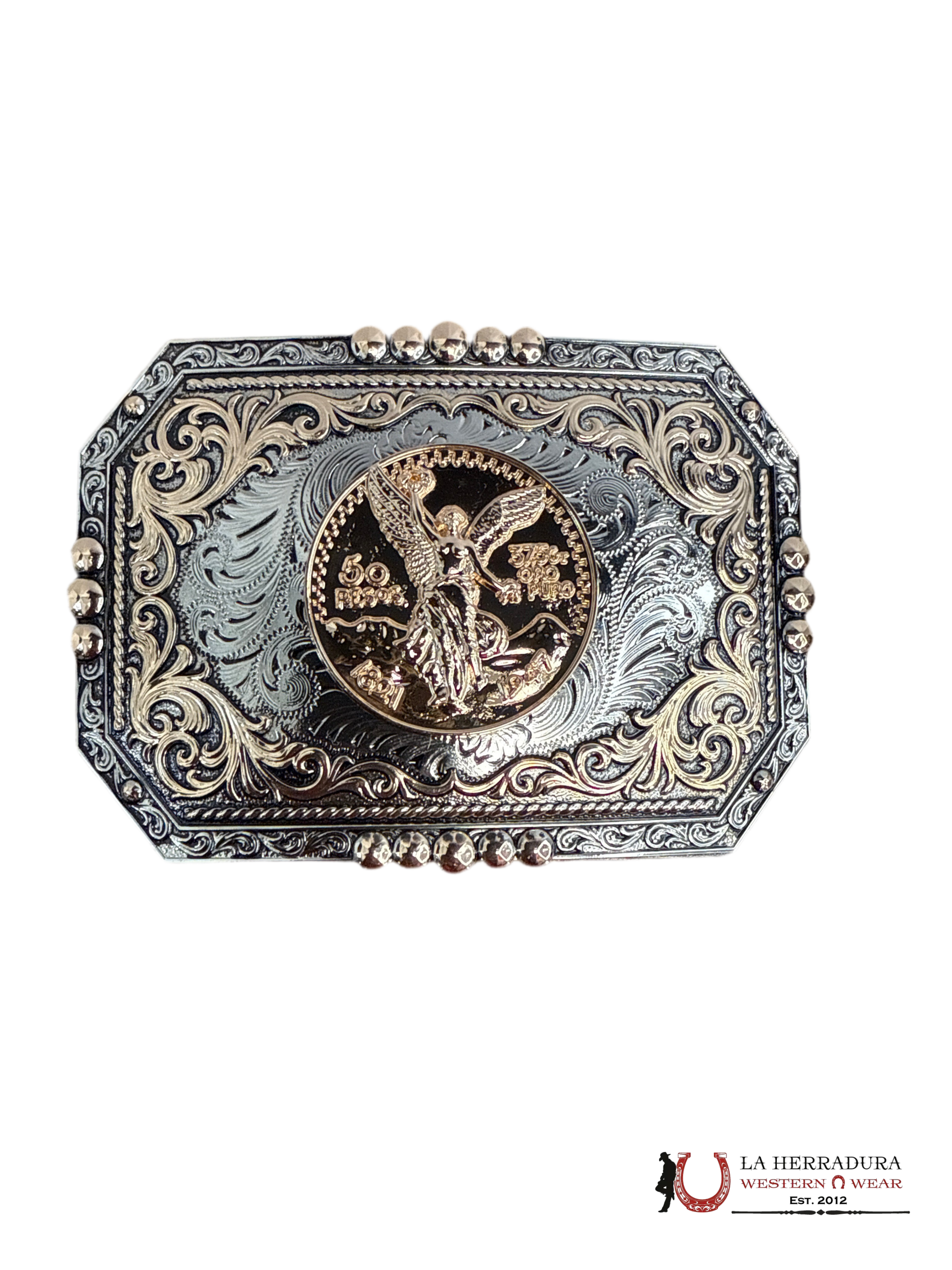 SILVER ROSE GOLD CENTENARIO SQUARE BUCKLE ACCESORIOS