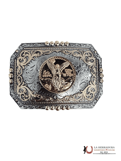 SILVER ROSE GOLD CENTENARIO SQUARE BUCKLE