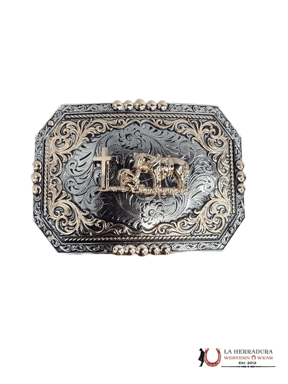 SILVER ROSE GOLD JINETE SQUARE BUCKLE