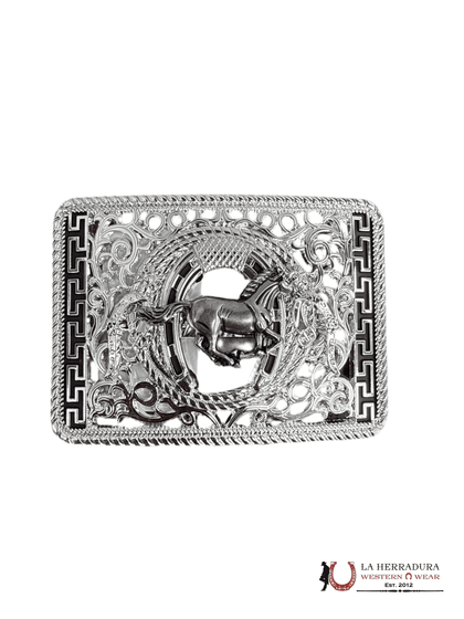 SILVER SQUARE HORSESHOE BUCKLE 17