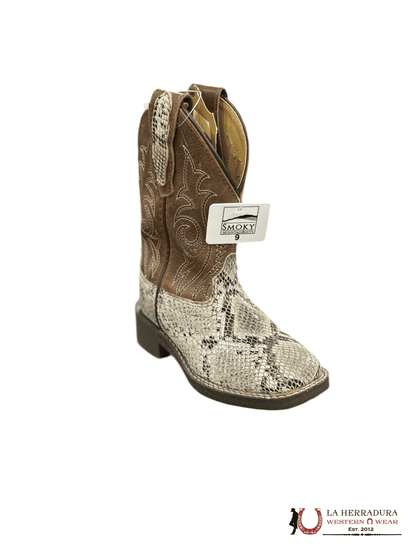 Botas Smoky Mountain Diamondback 3125 C Blancas/Marrones, con acabado encerado envejecido