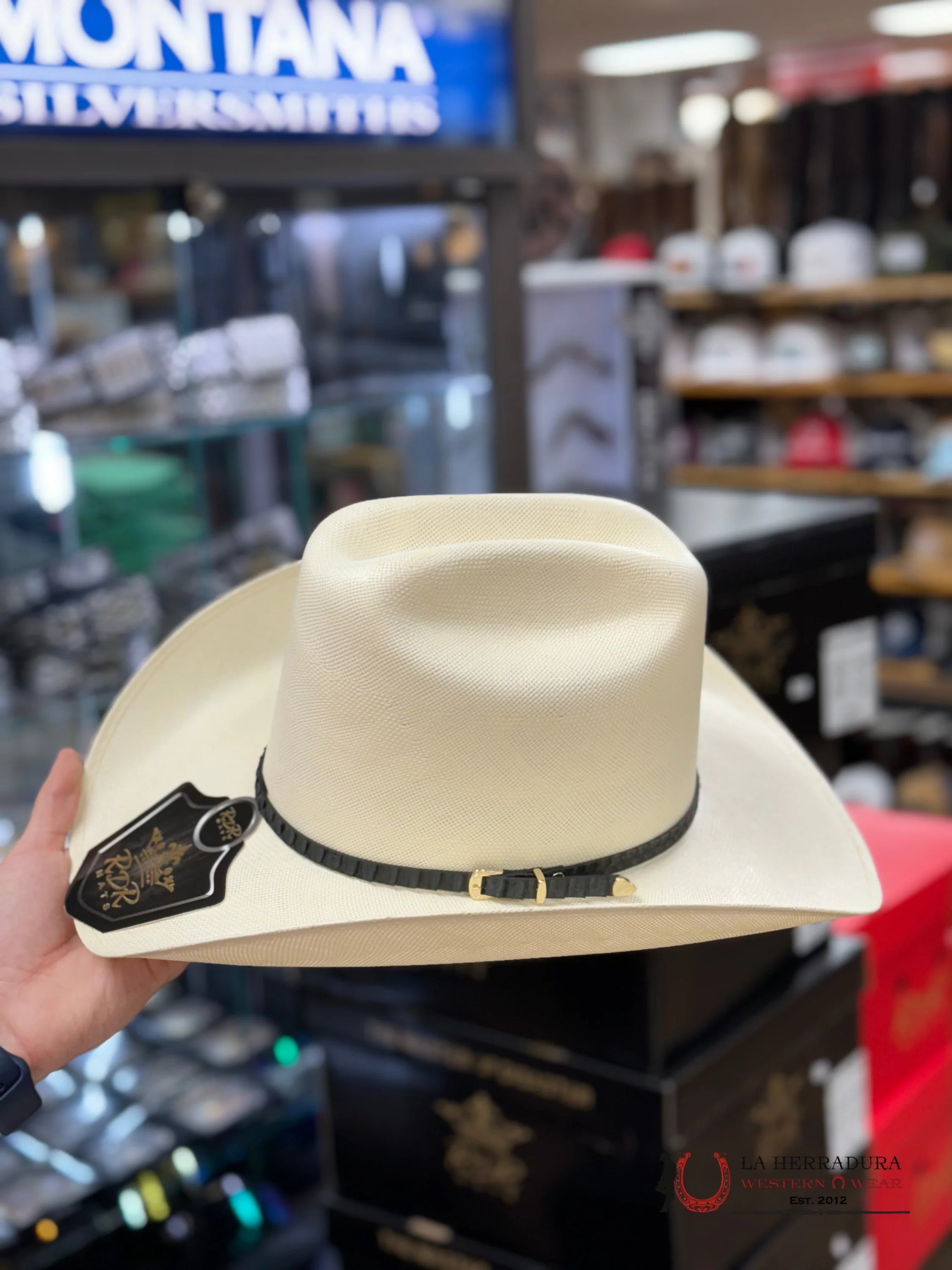 Sombrero Rdr 100X Premium Copa Alta Natural 3 3/4 Estiko Julion Alvarez Tejana