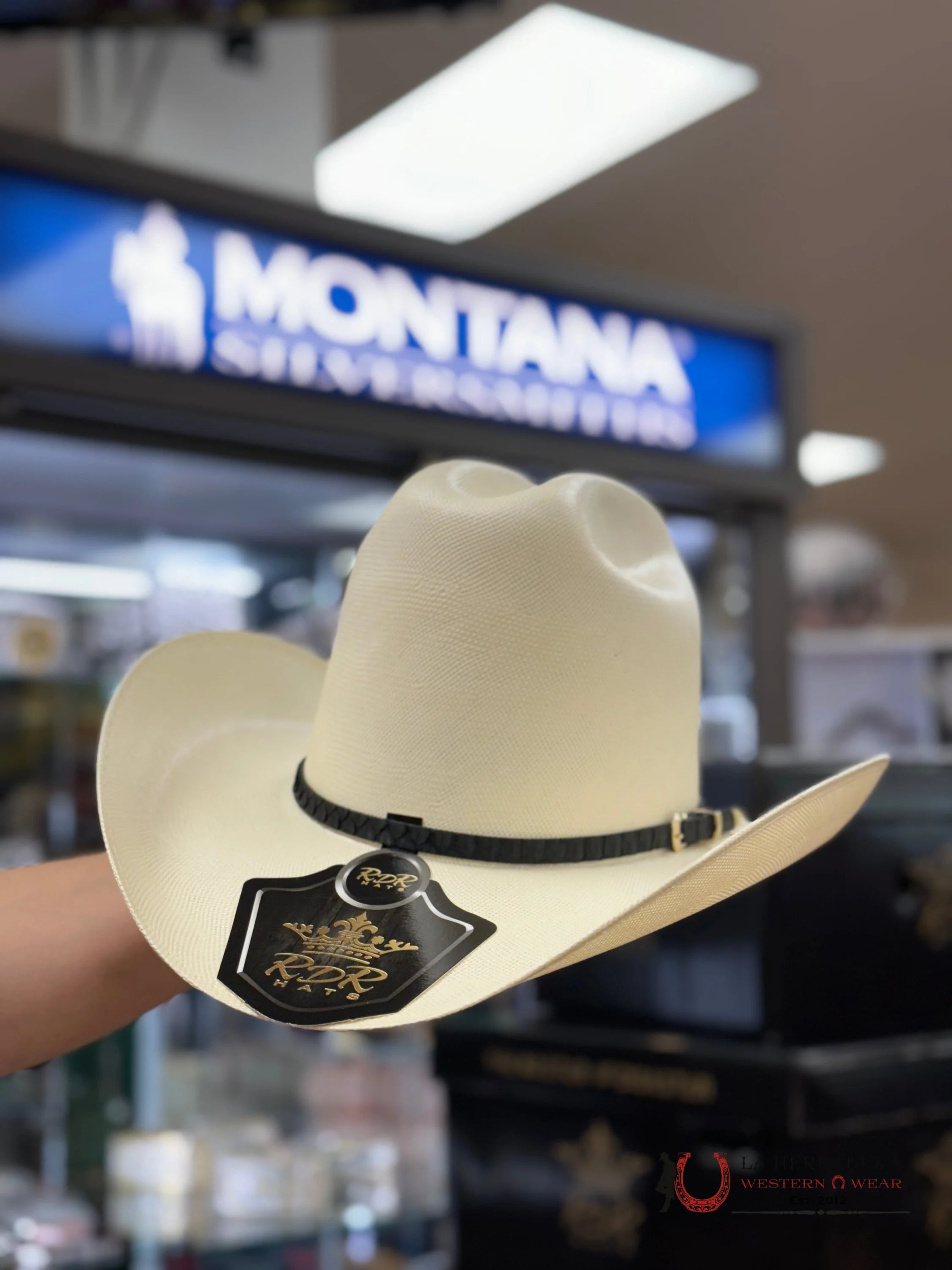 Sombrero Rdr 100X Premium Copa Alta Natural 3 3/4 Estiko Julion Alvarez Tejana