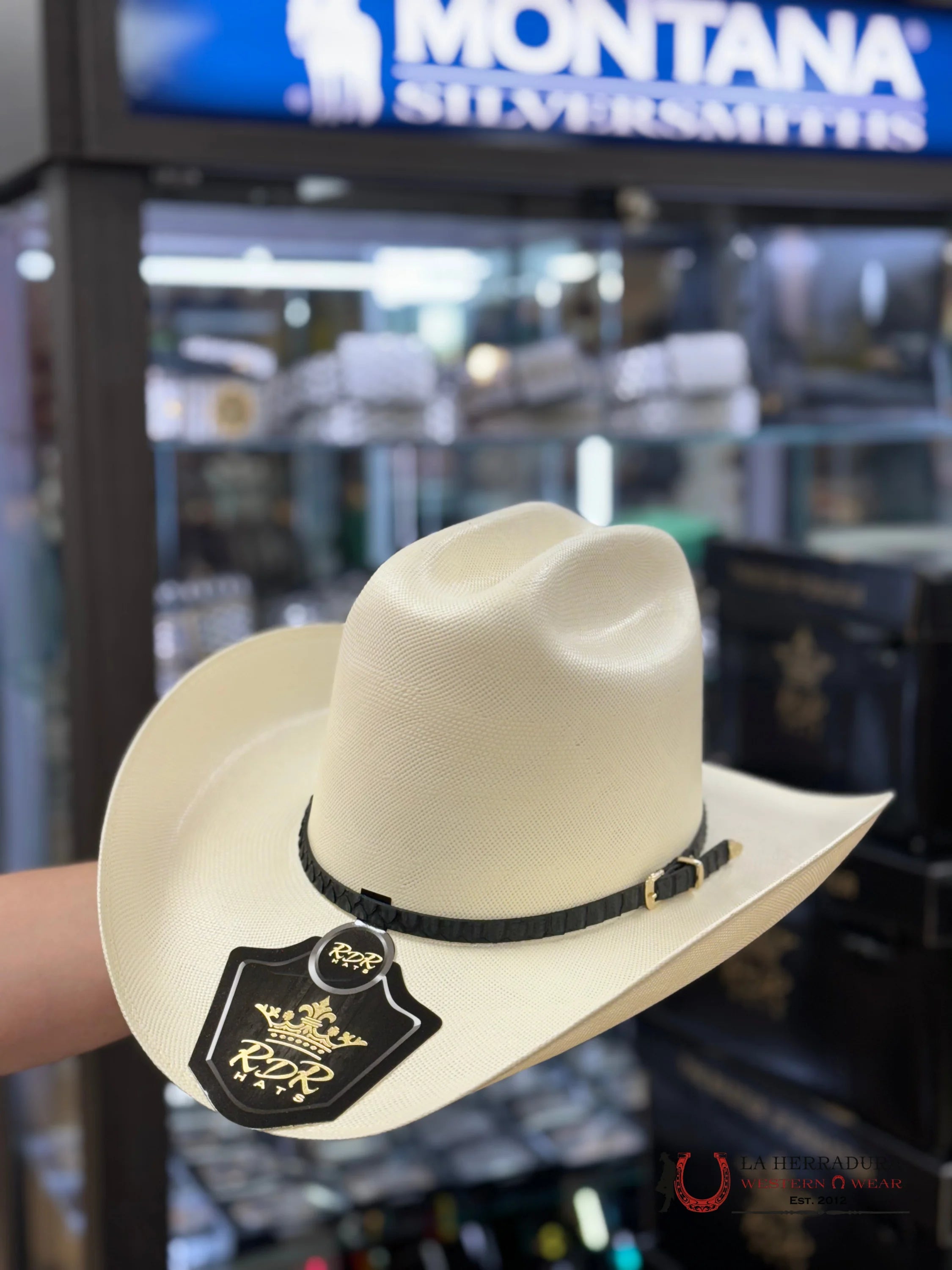 Sombrero Rdr 100X Premium Copa Alta Natural 3 3/4 Estiko Julion Alvarez Tejana