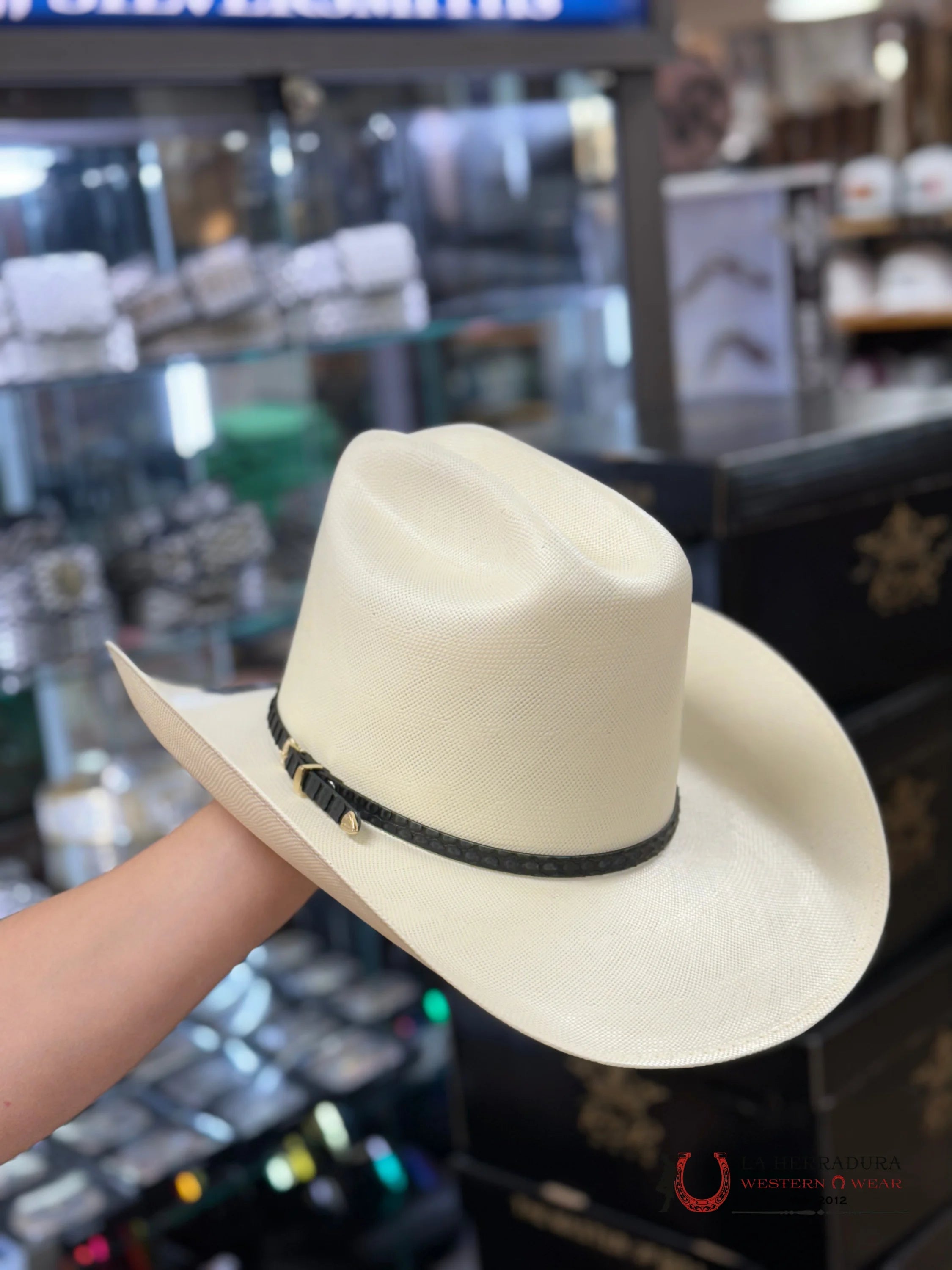 Sombrero Rdr 100X Premium Copa Alta Natural 3 3/4 Estiko Julion Alvarez Tejana