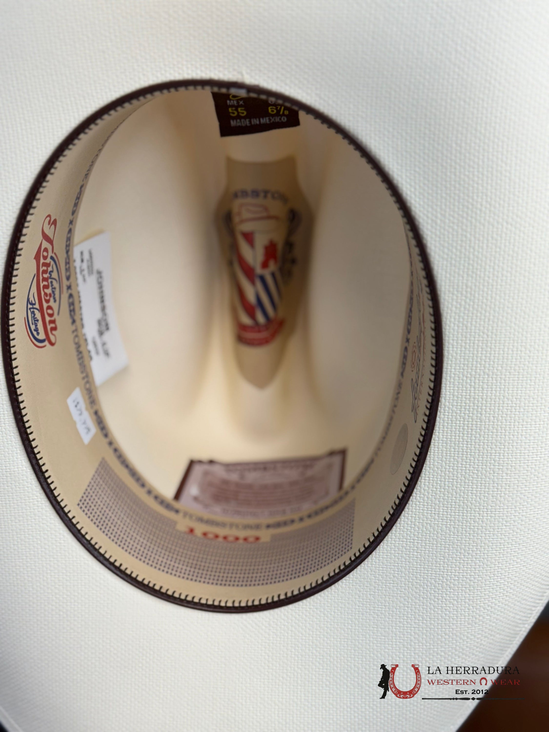 SOMBRERO TOMBSTONE 1000x MASTER TELAR JOHNSON TOQUILLA BLANCA TEJANA