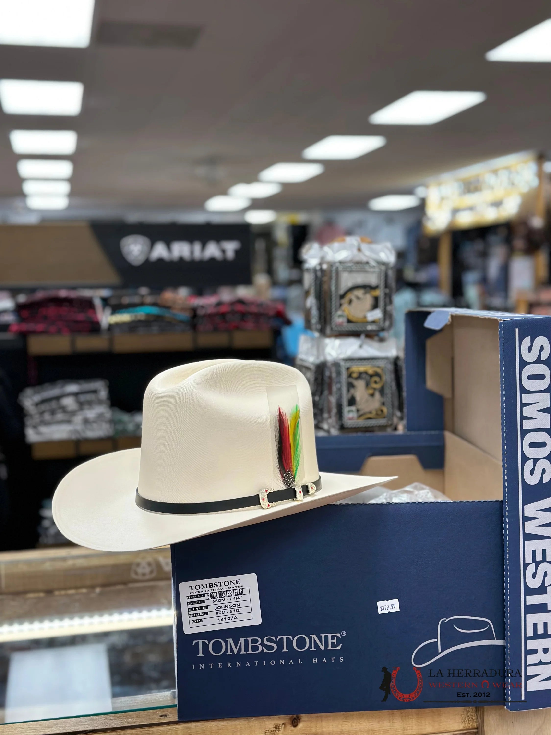 Sombrero Tombstone 5000X Copa Alta Johnson Regular Natural 3 1/2 Tejana