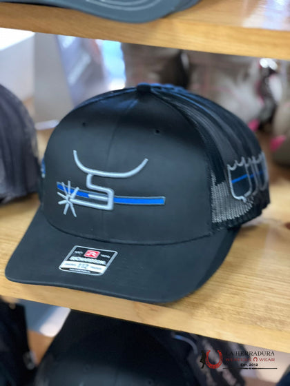 SPIN EM CAP BLACK THE BLUE LOGO