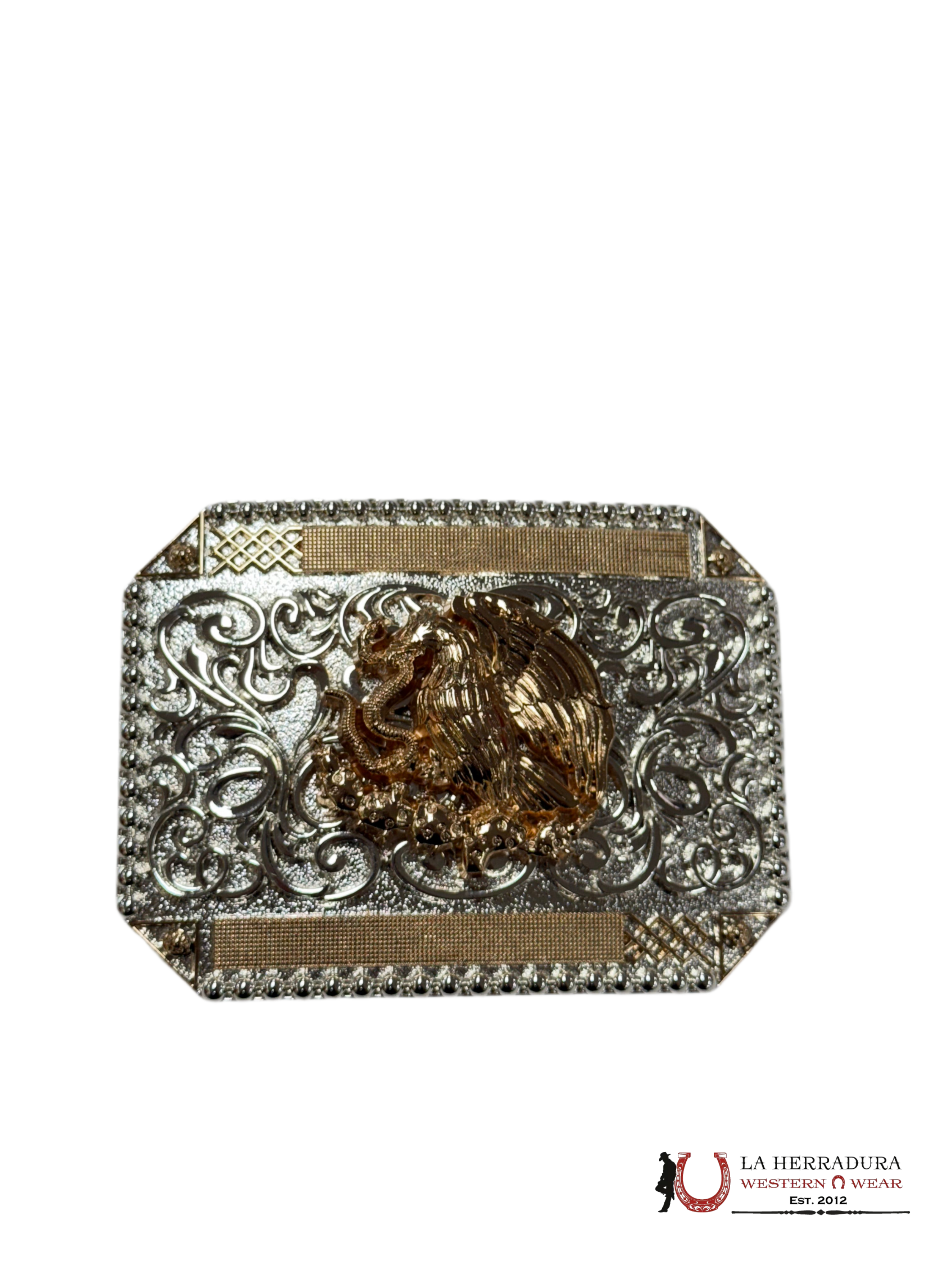 SQUARE BUCKLE MEXICO FLAG ROSE GOLD ACCESORIOS