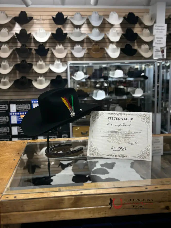 Stetson 500X Premier El Amo Felt Hat Black Tejana