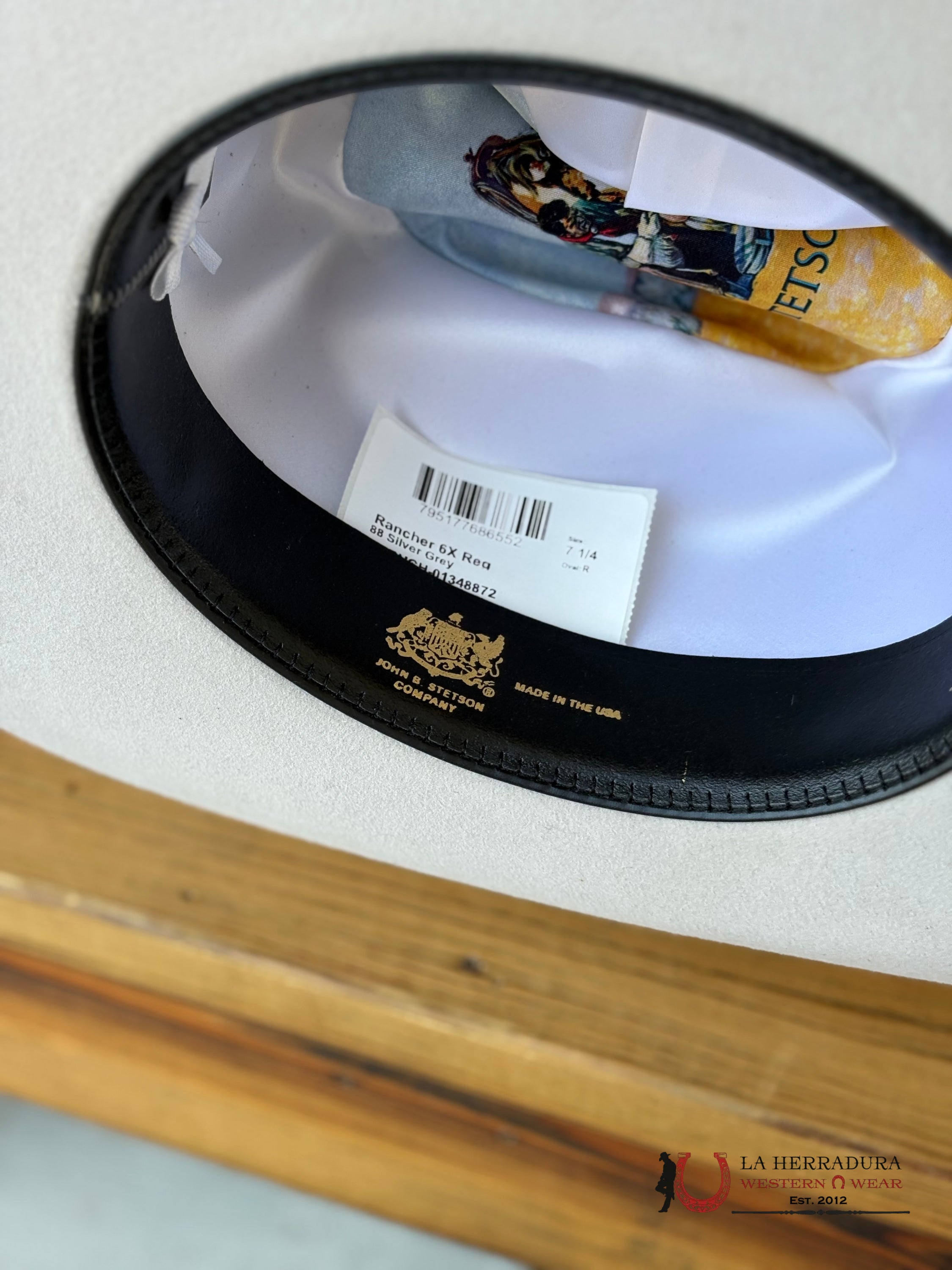 STETSON 6X SILVER GREY RANCHER ALA 3 1/2 COPA ALTA TEJANA